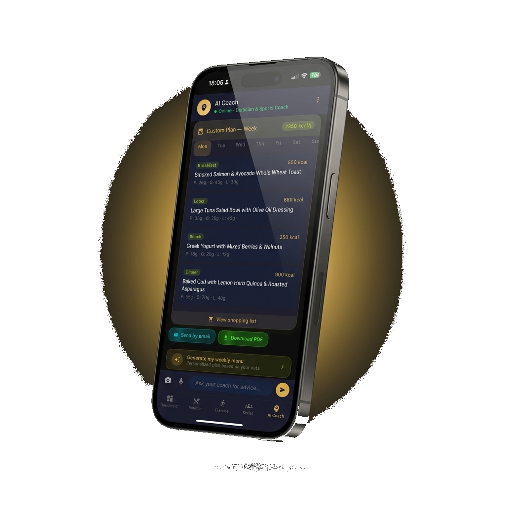 AI Coach CalX - plan repas personnalisé semaine